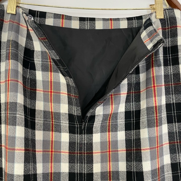 ✨ JG Hook Plaid 100% Wool Pencil Skirt Academia Plus Size - Picture 5 of 8